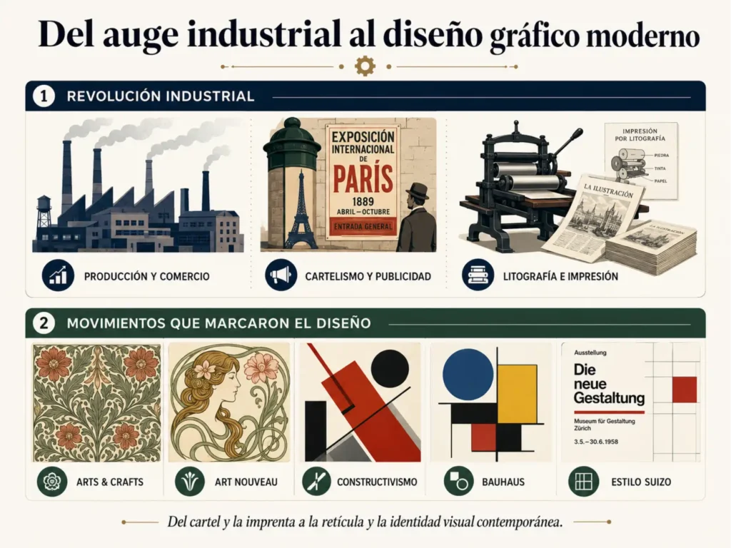 auge industrial del diseño gráfico